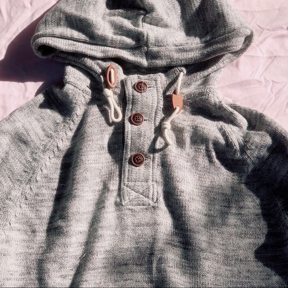 L.O.G.G. Grey Hooded Knit Sweater with Kangaroo Pocket - Picture 2 of 2